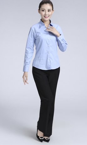 藍色女款滌棉翻